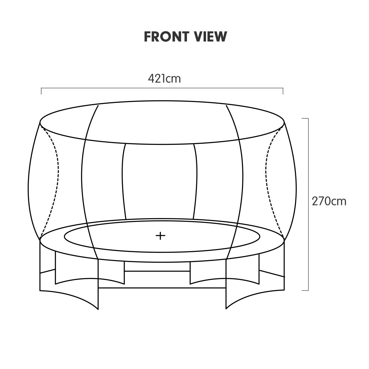 Kahuna Trampoline 8 Ft X 14ft Oval Outdoor - Orange