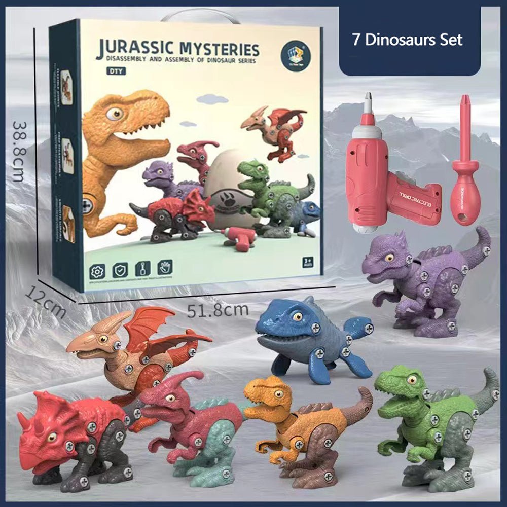 Disassemble Blocks Jurassic Dinosaurs Building Blocks Toys Battery Drill Tyrannosaurus Rex Wyvern Velociraptor Stegosaurus 5