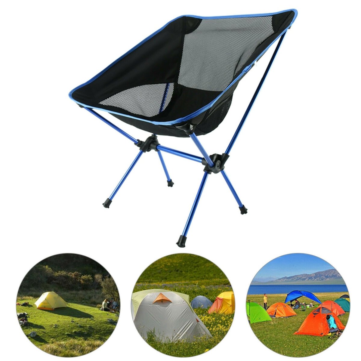 Ultralight Aluminum Alloy Folding Camping Camp Chair Outdoor Hiking Sky