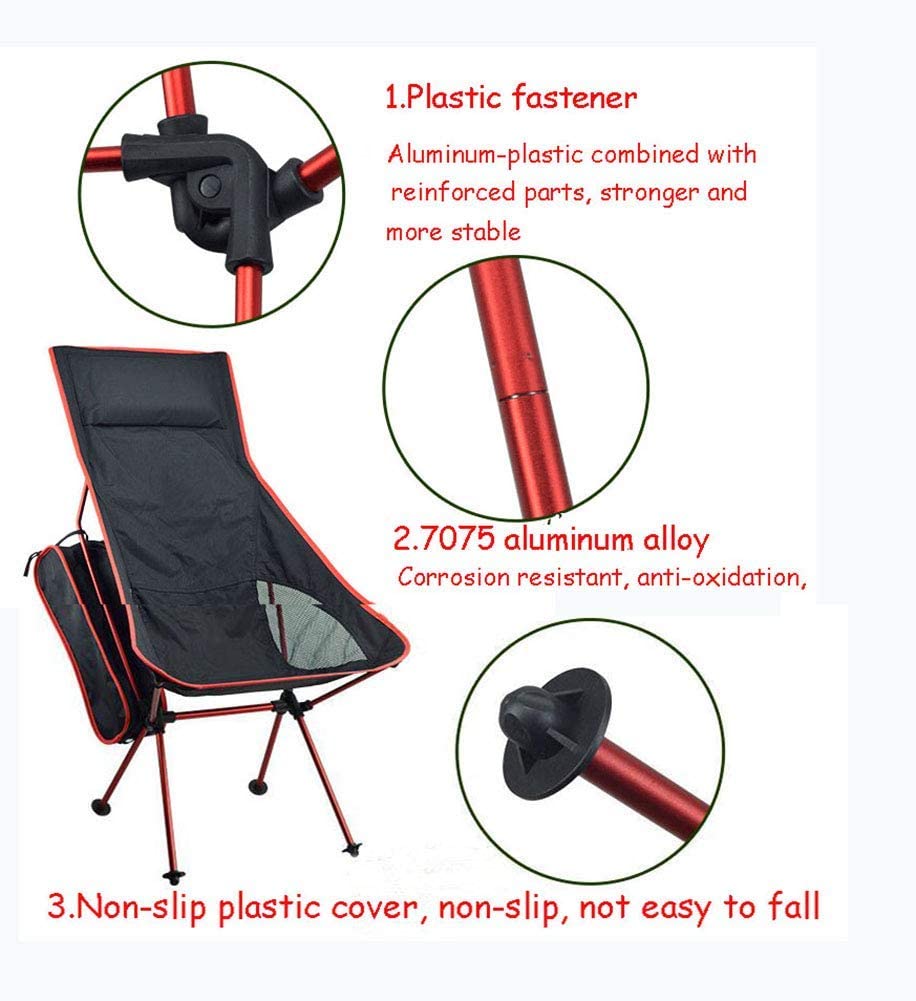 Camping Chair Folding High Back Backpacking Chair with Headrest Sky