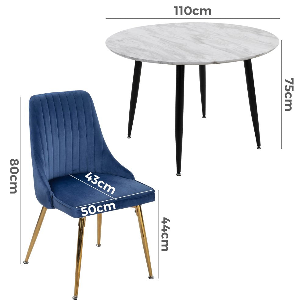 Ocean&#8217;s Velvet Dining Set