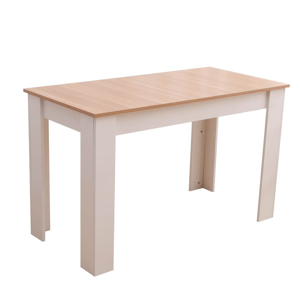 Dining Table Rectangular Wooden 120M-Wood&amp;White