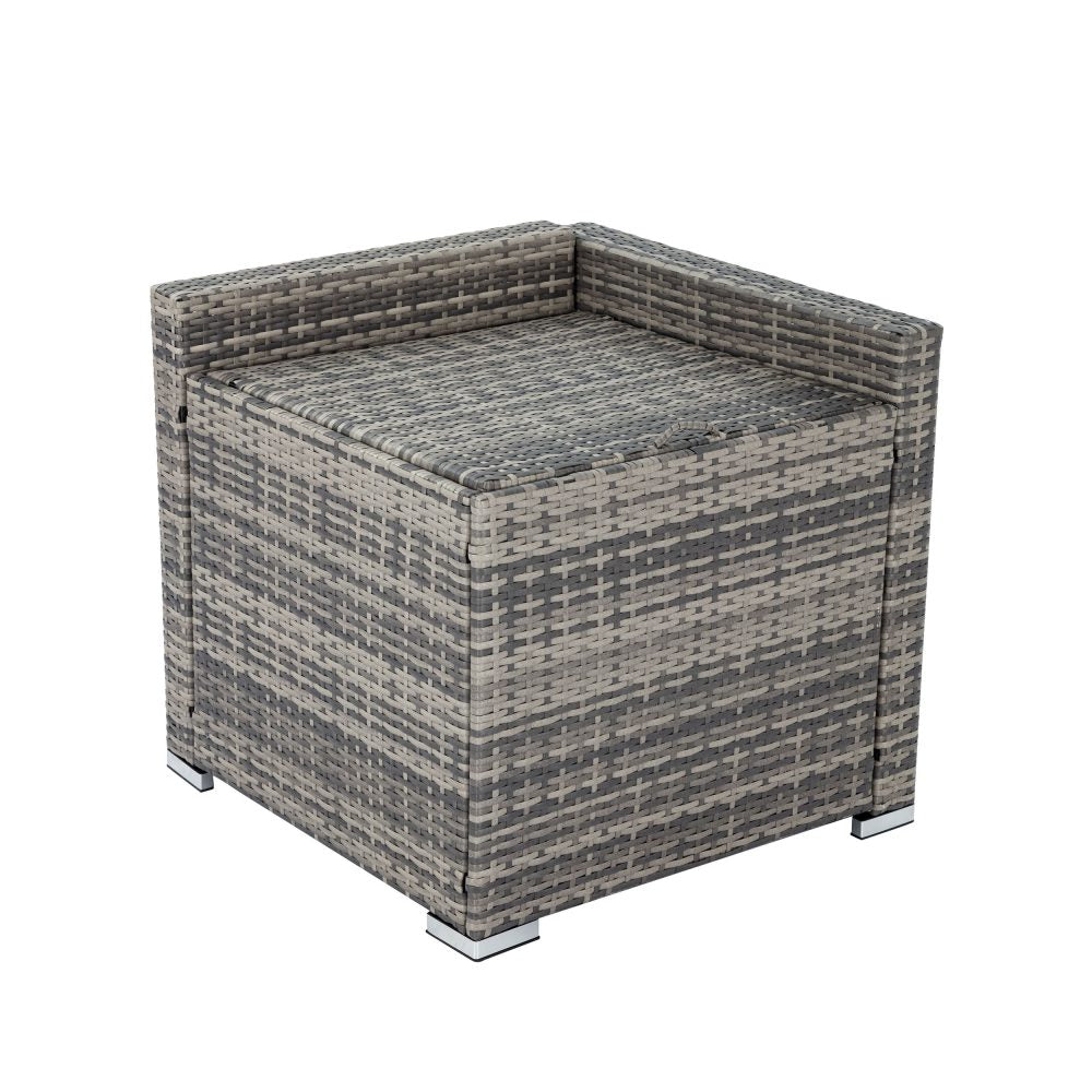 Large Modular Outdoor Ottoman Lounge Set in Grey