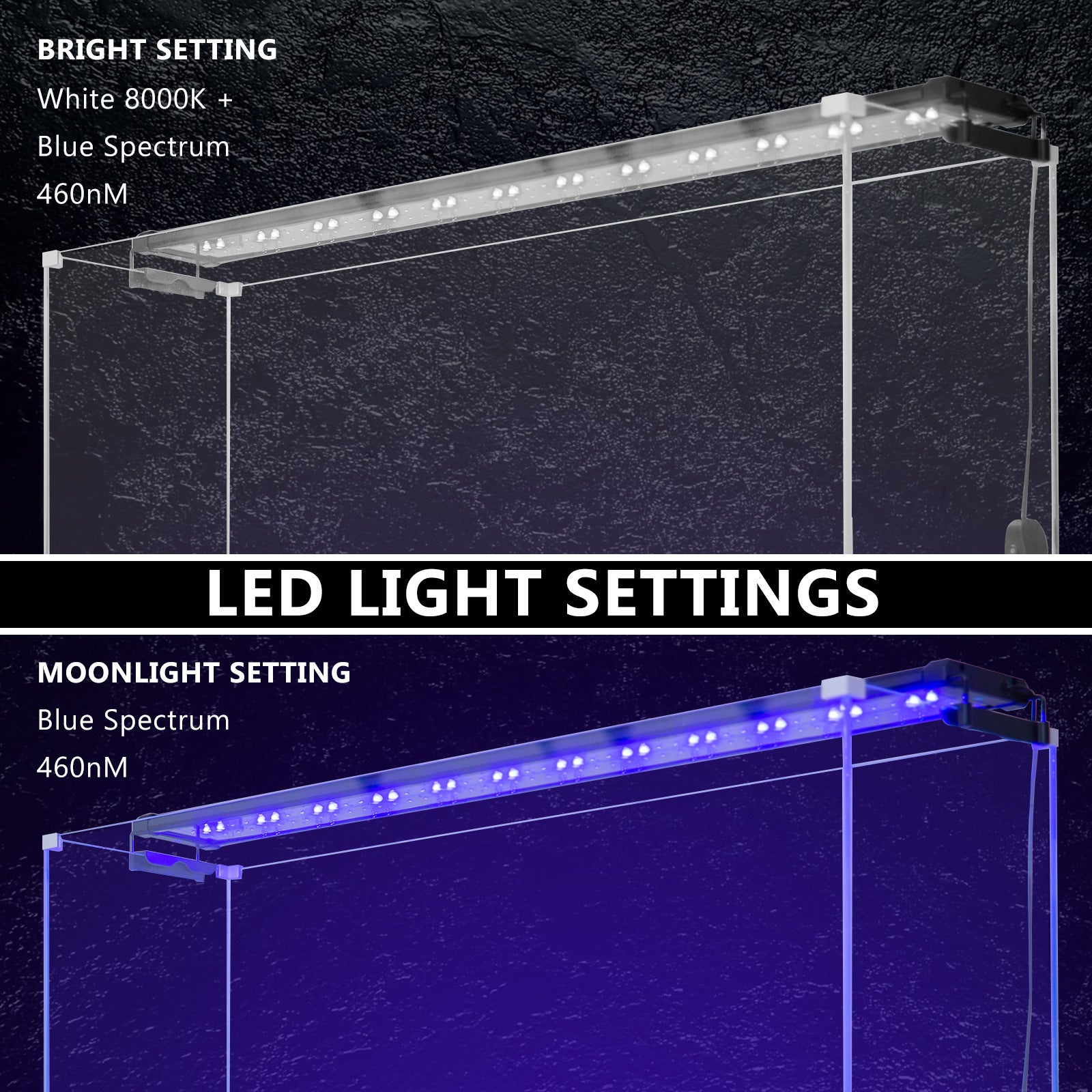 Dynamic Power 33W Aquarium Blue White LED Light for Tank 120-140cm