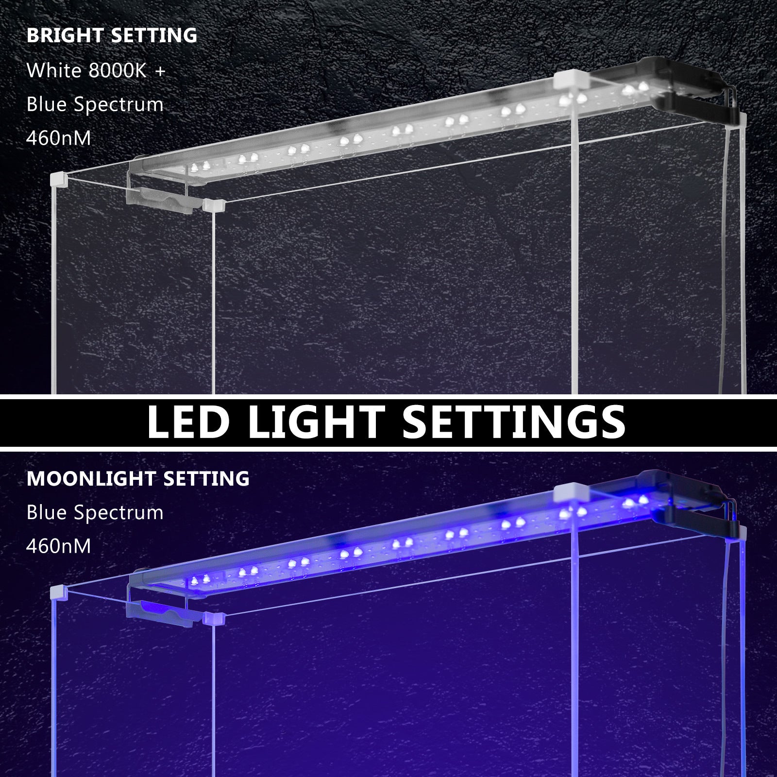 Dynamic Power 18W Aquarium Blue White LED Light for Tank 75-95cm