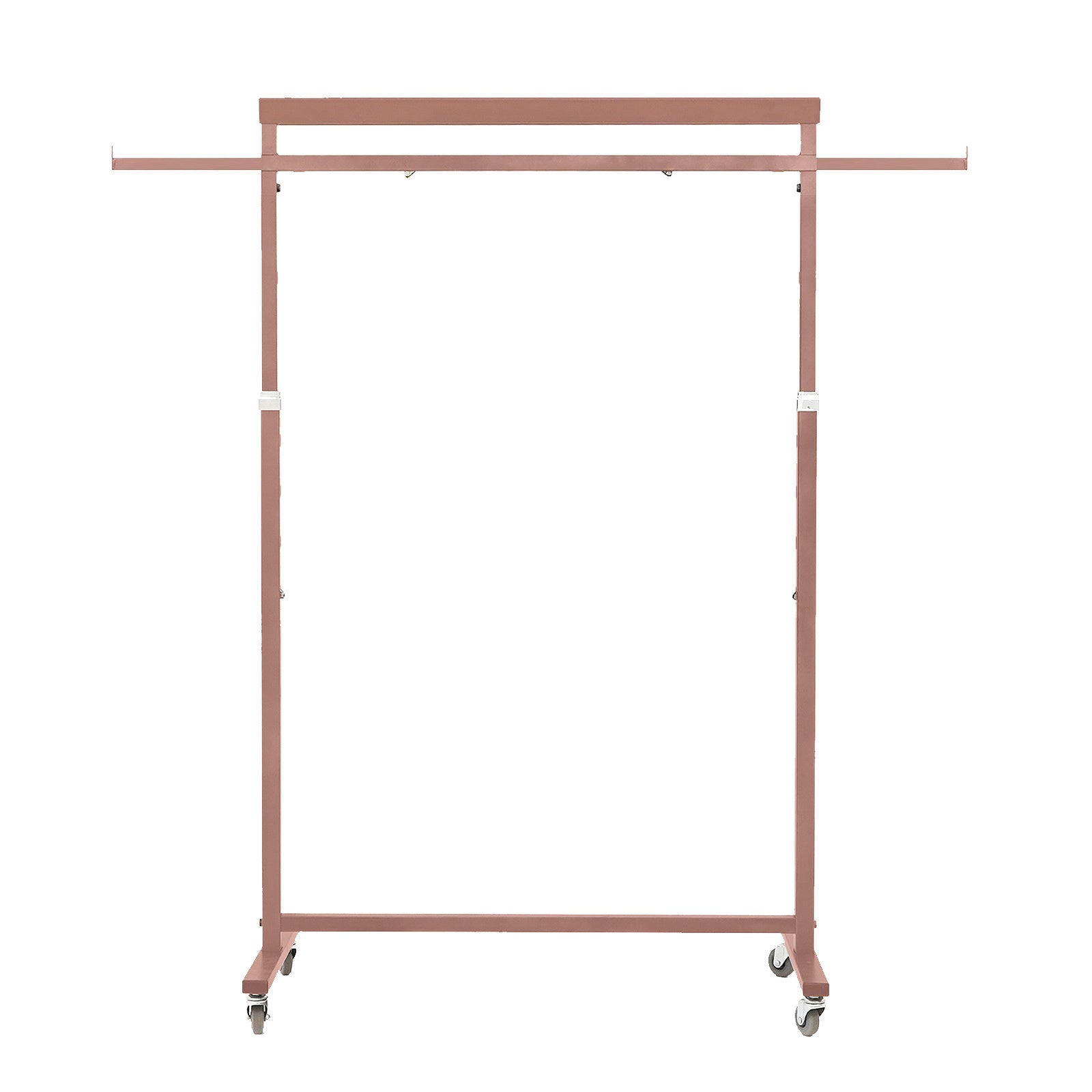 Meoktong Rose Gold Clothes Rack Coat Stand Hanging Adjustable Rollable Steel