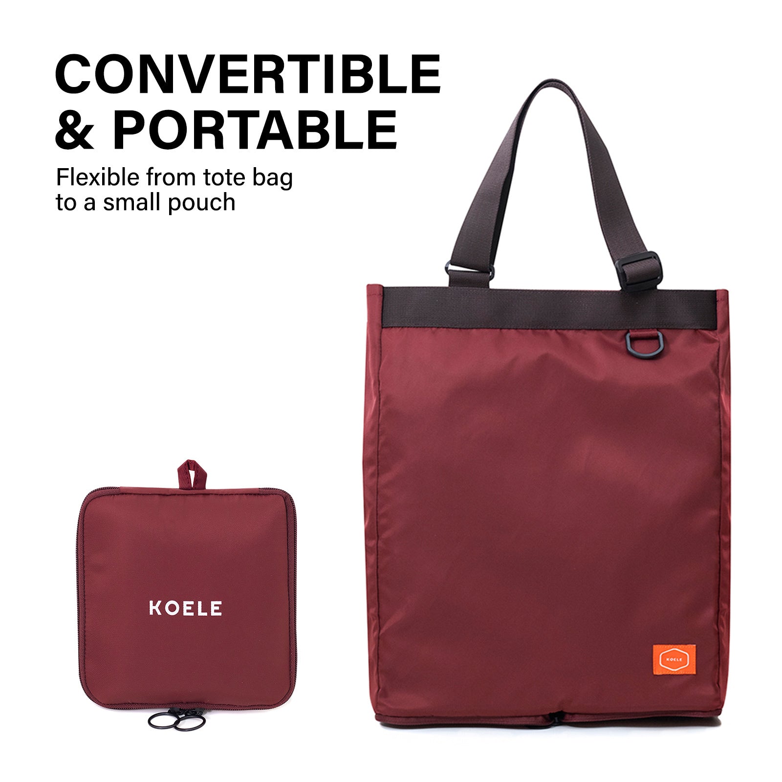 KOELE Wine Shopper Bag Tote Bag Foldable Travel Laptop Grocery KO-SHOULDER