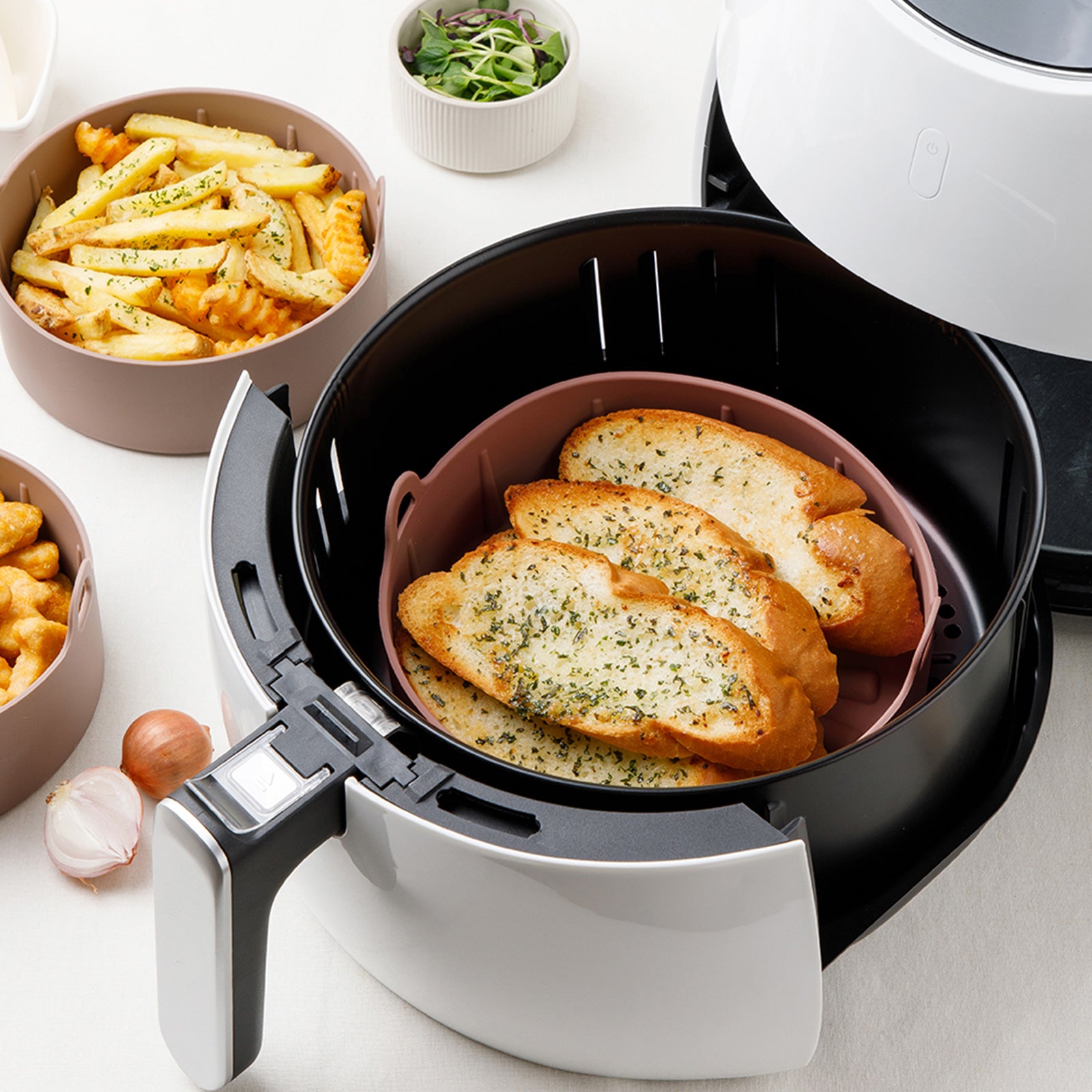 Balsang Small Brown Airfryer Reusable Silicone Pot Nonstick Nontoxic