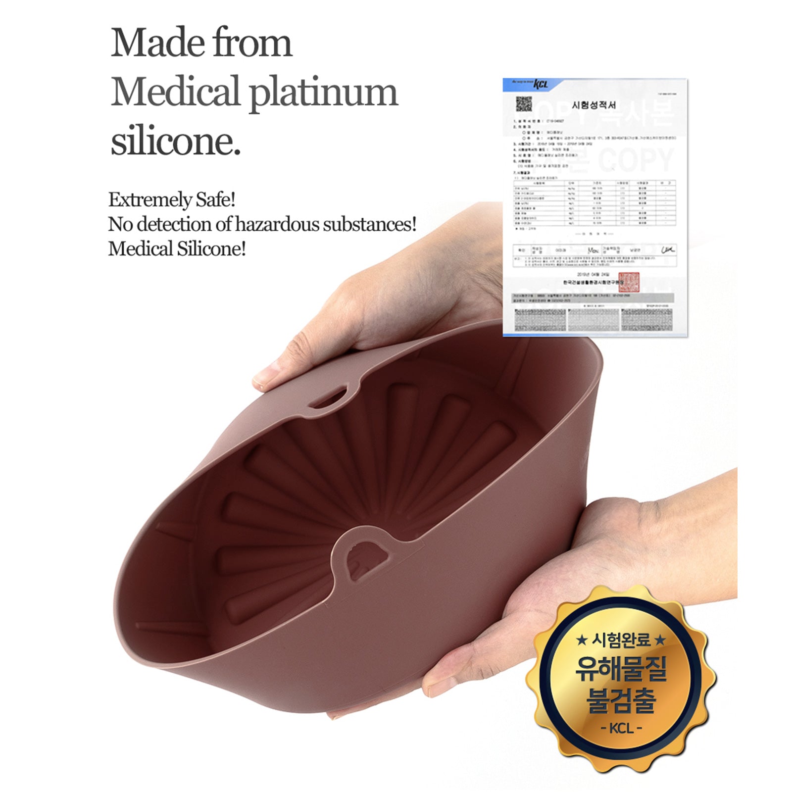 Balsang Extra Large Chocolate Airfryer Reusable Silicone Pot Nonstick Nontoxic