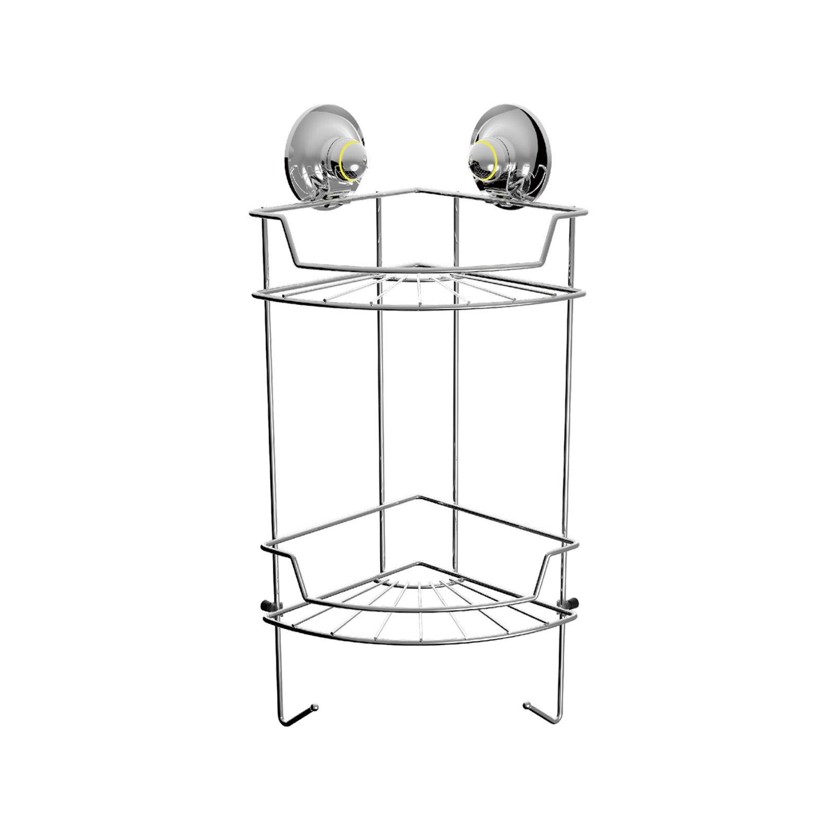 PowerLoc Double Corner Shelf Removable Suction Small - Stainless Steel