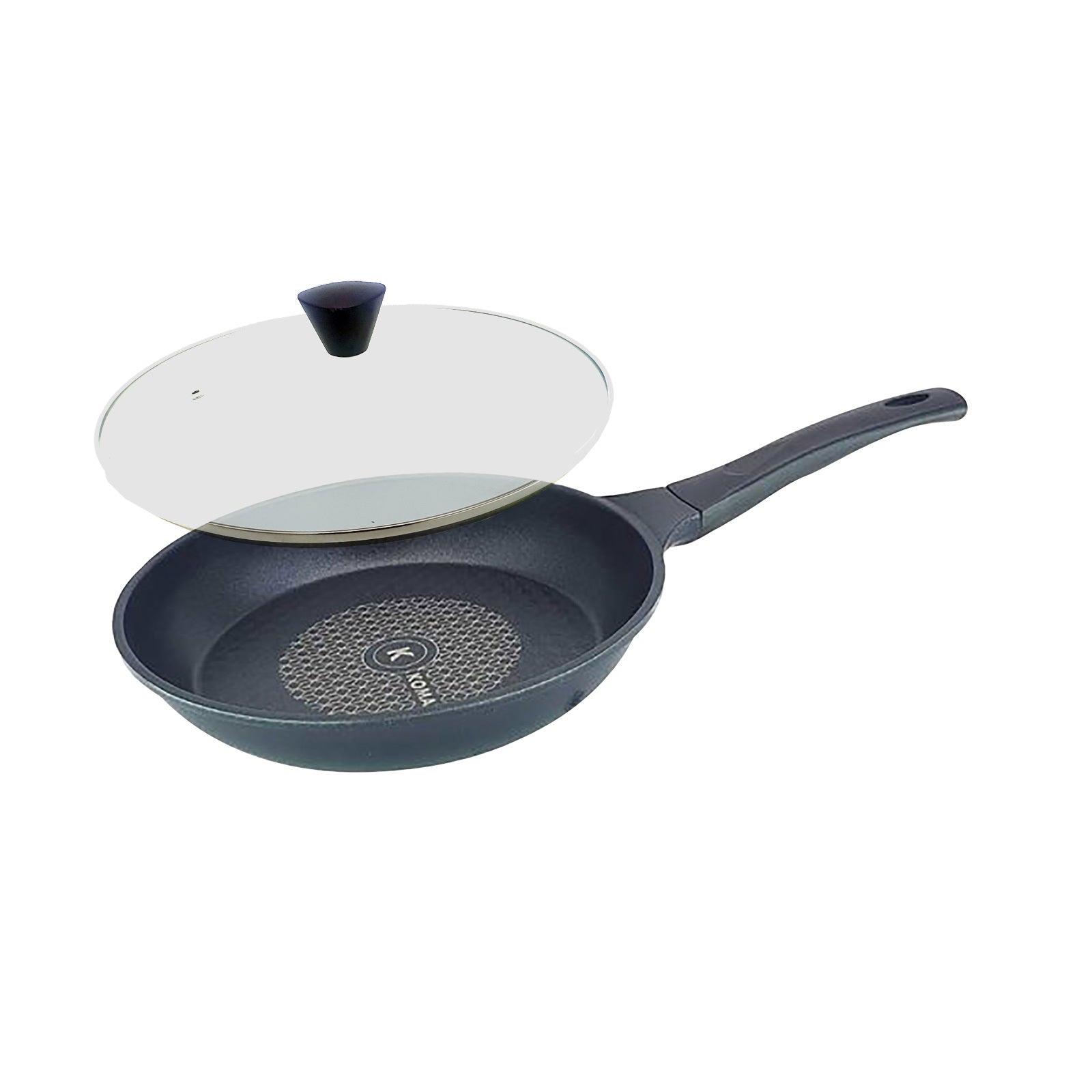 KOMAN 26cm Titanium Coating Frying Pan Non-Stick + Glass Lid