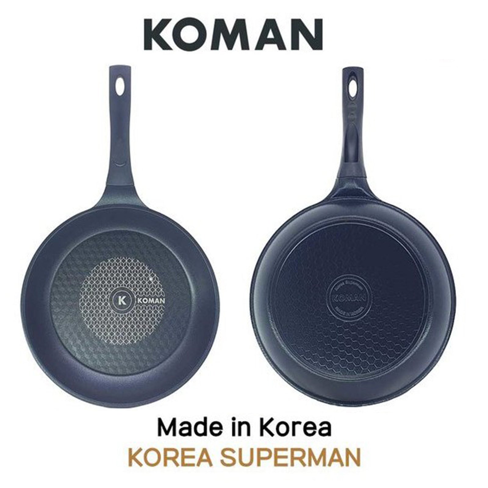 KOMAN 26cm Titanium Coating Frying Pan Non-Stick + Glass Lid