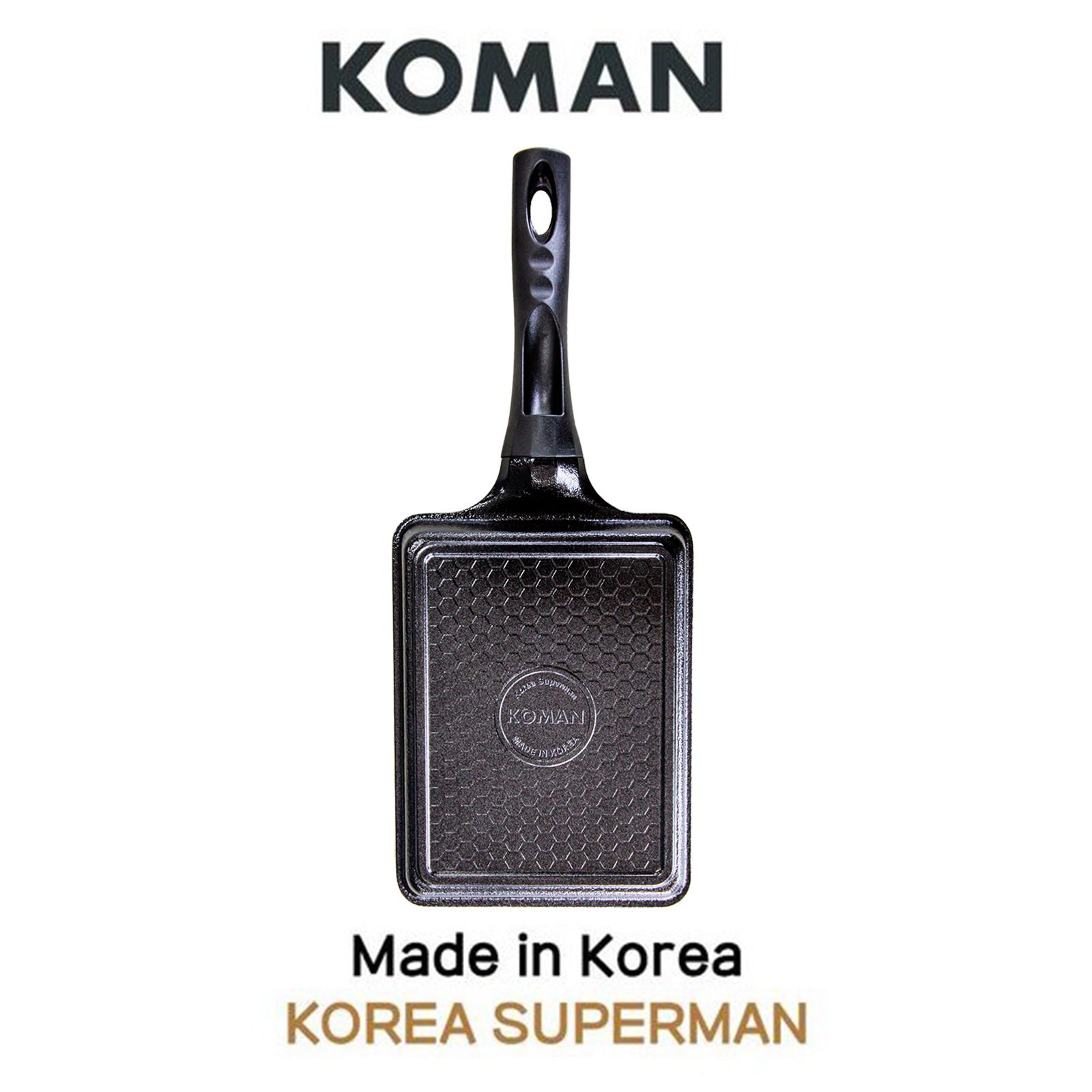 KOMAN 19x14cm Black Shinewon Square Pan Non-stick Titanium Coat