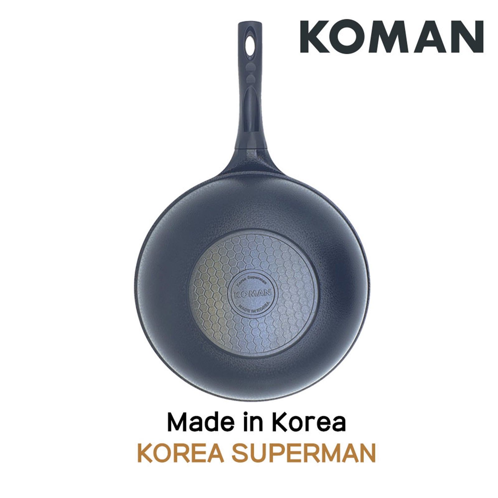 KOMAN Non-Stick Titanium Coating Wok Pan 28cm + Glass Lid