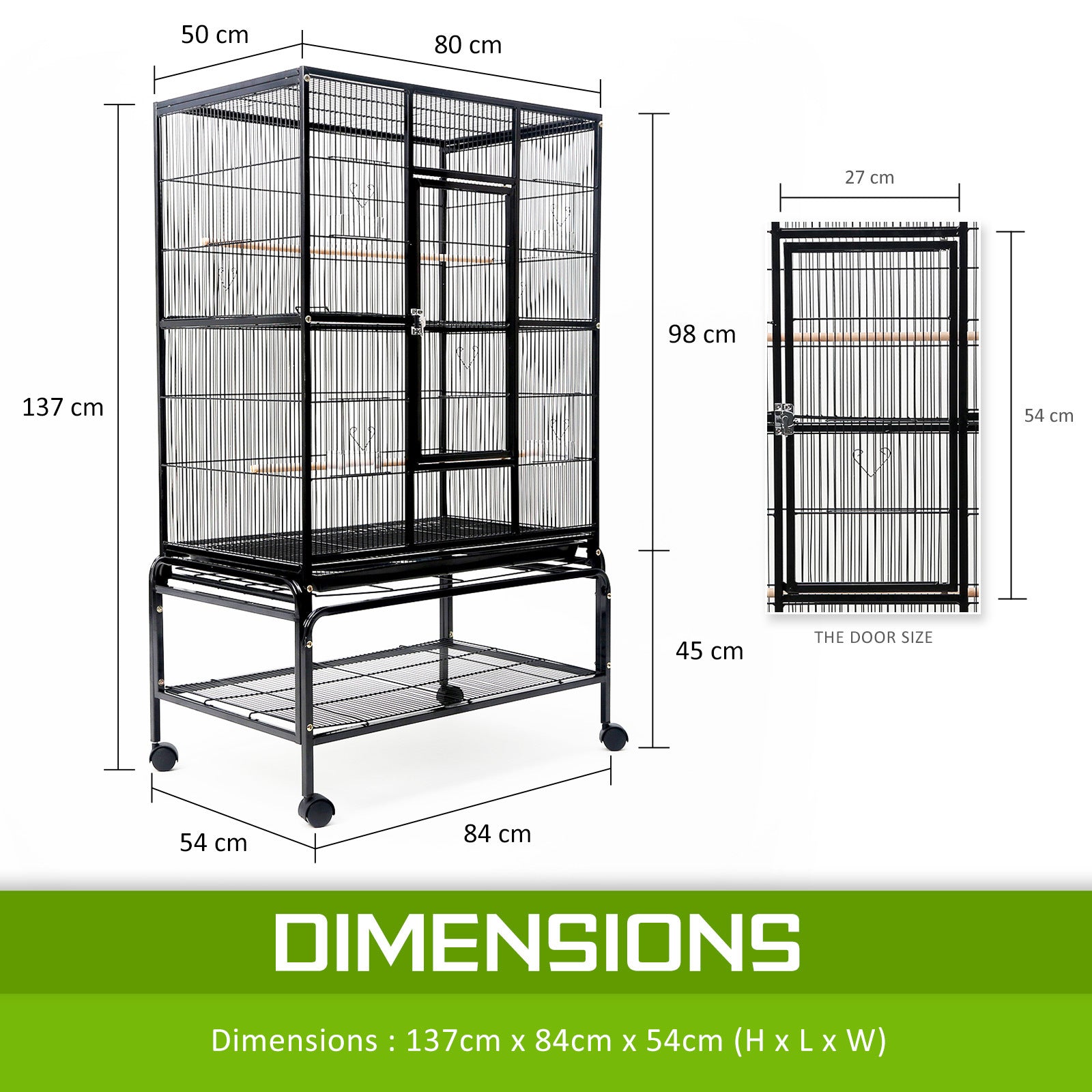 Paw Mate 137cm Bird Cage Parrot Aviary Melody