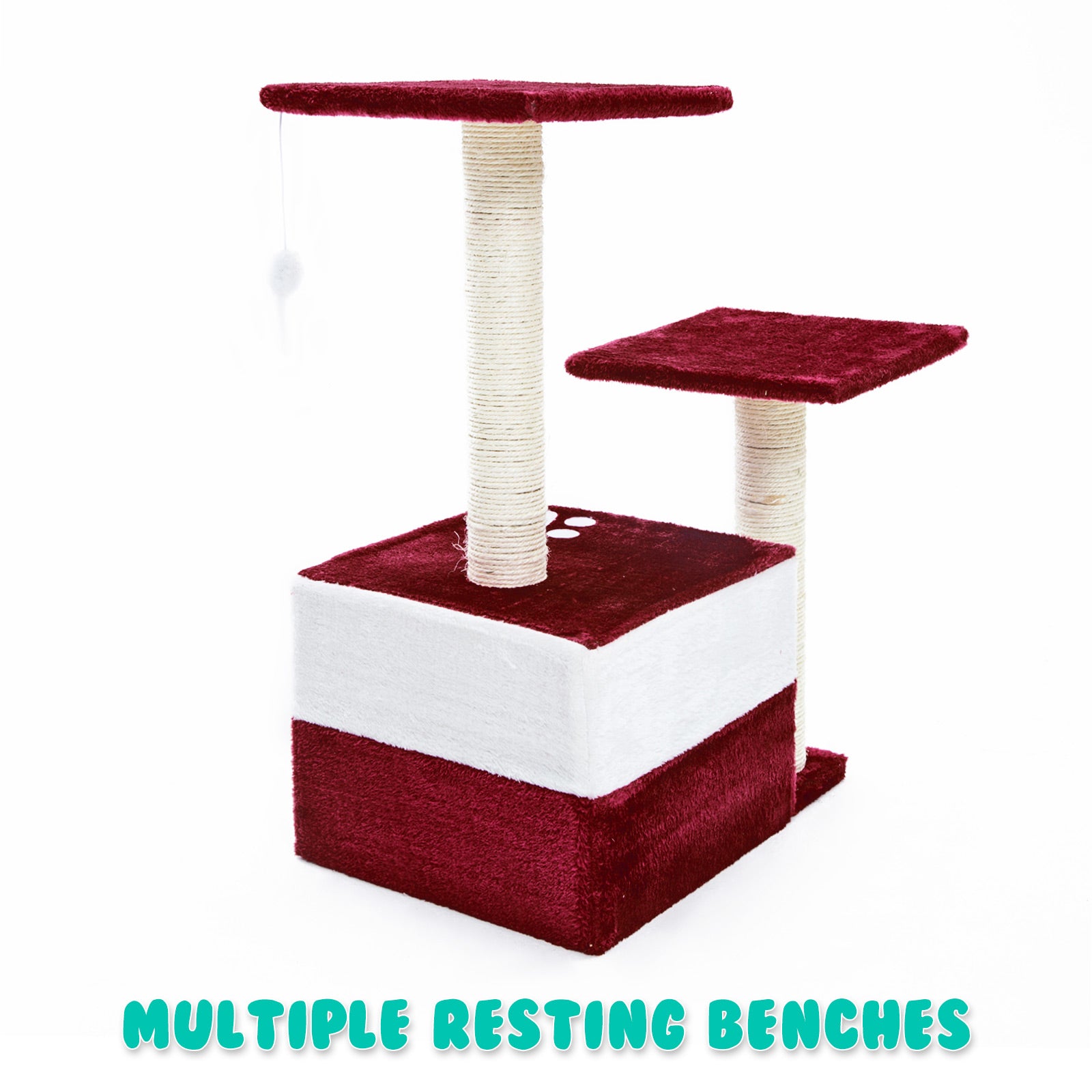 Paw Mate 69cm Red Cat Tree Mono Multi Level Scratcher