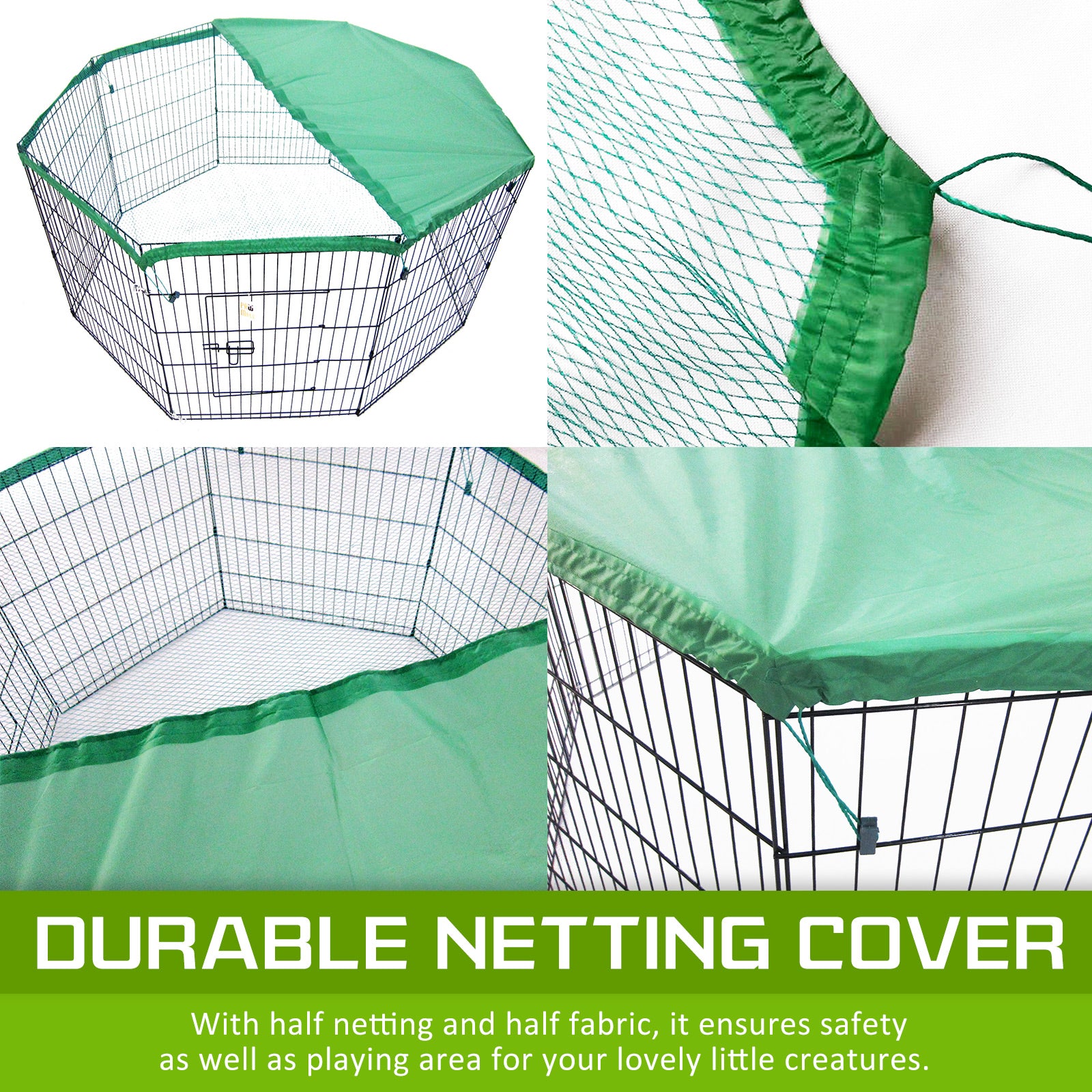 Paw Mate Pet Playpen 8 Panel 24in Foldable Dog Cage + Cover