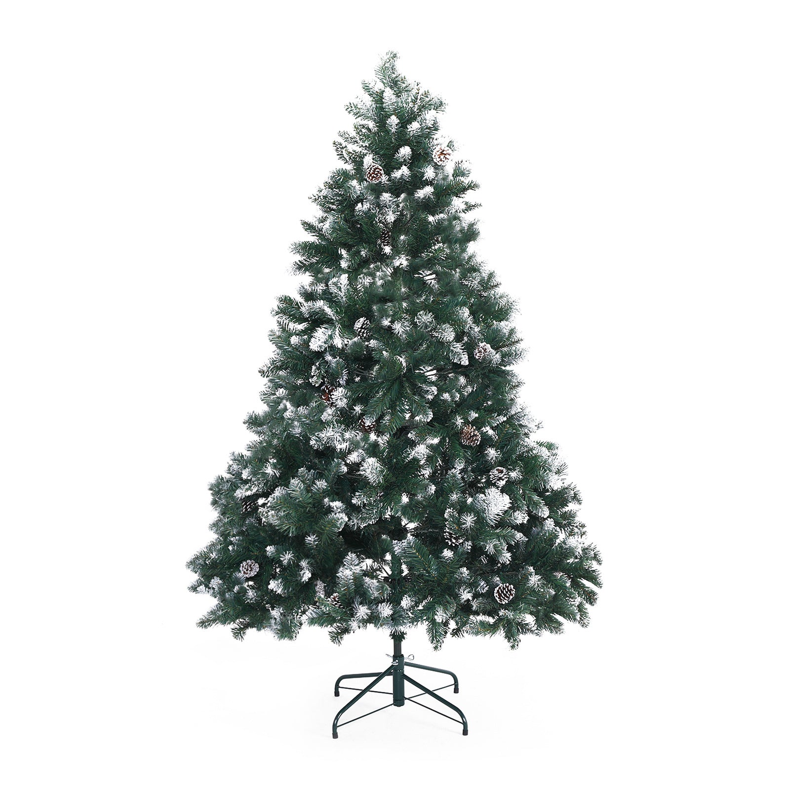 Home Ready 6Ft 180cm 930 tips Green Snowy Christmas Tree Xmas Pine Cones