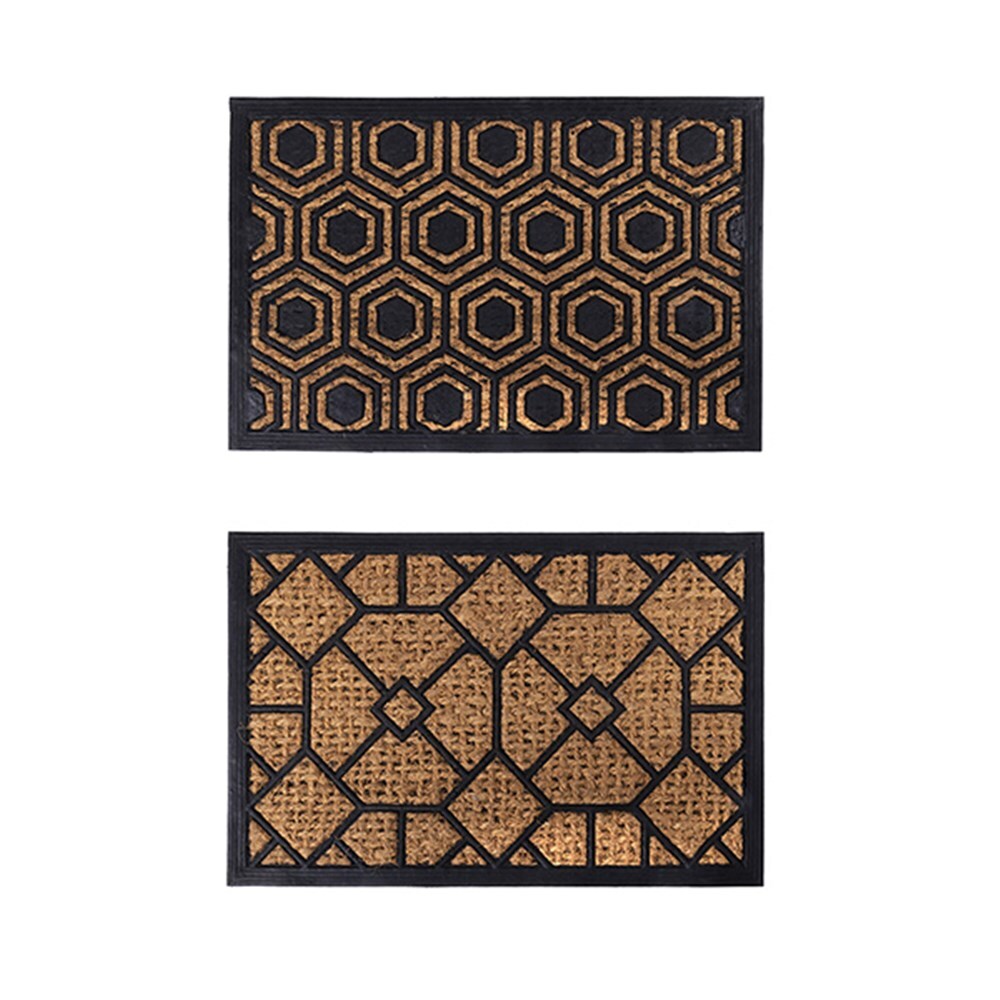 YES4HOMES 2 x Front Door Entryway Doormat Cursive Natural Coconut Coir Floor Mat Outdoor