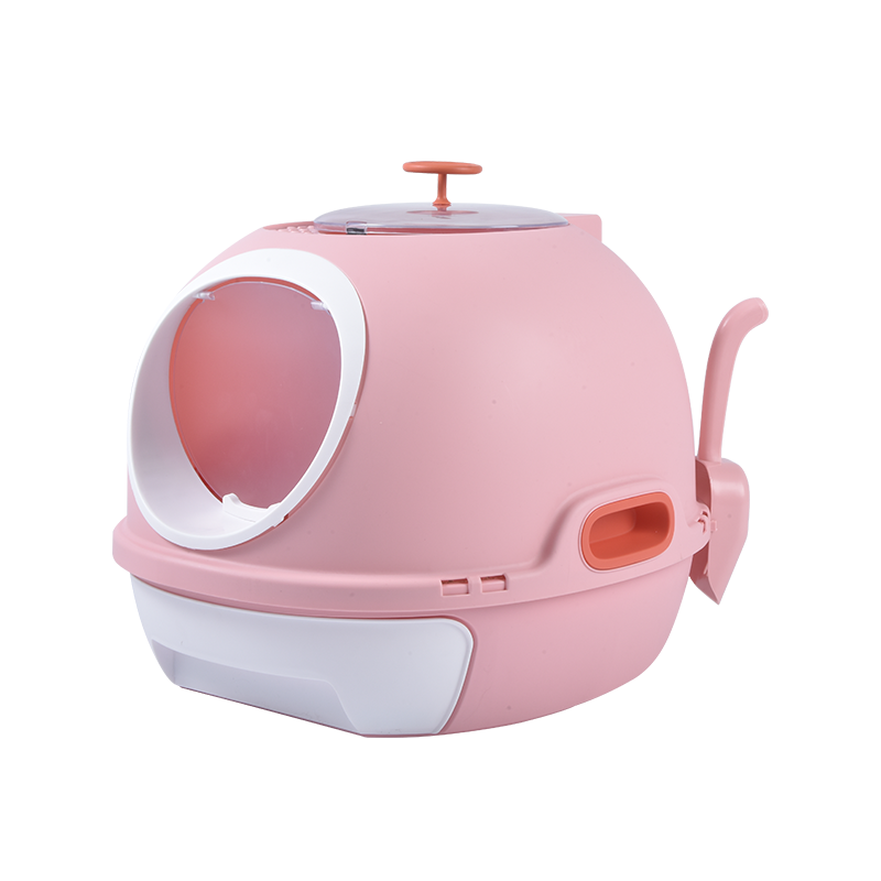 YES4PETS Hooded Cat Toilet Litter Box Tray House With Drawer & Scoop Pink