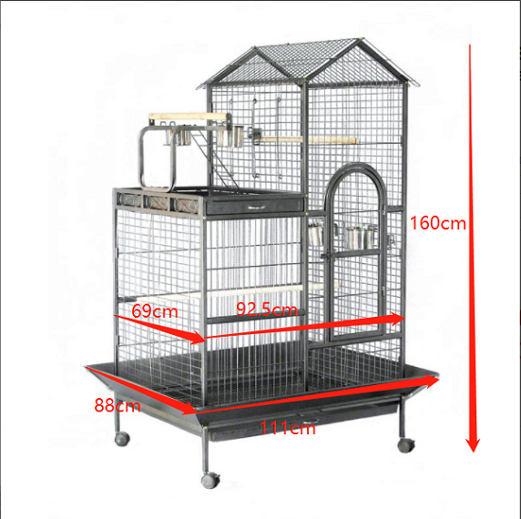 YES4PETS 160cm XL Bird Cage Pet Parrot Aviary Budgie Perch Castor Wheels