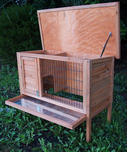 YES4PETS Single Wooden Pet Rabbit Hutch Guinea Pig Cage with Slide out Tray