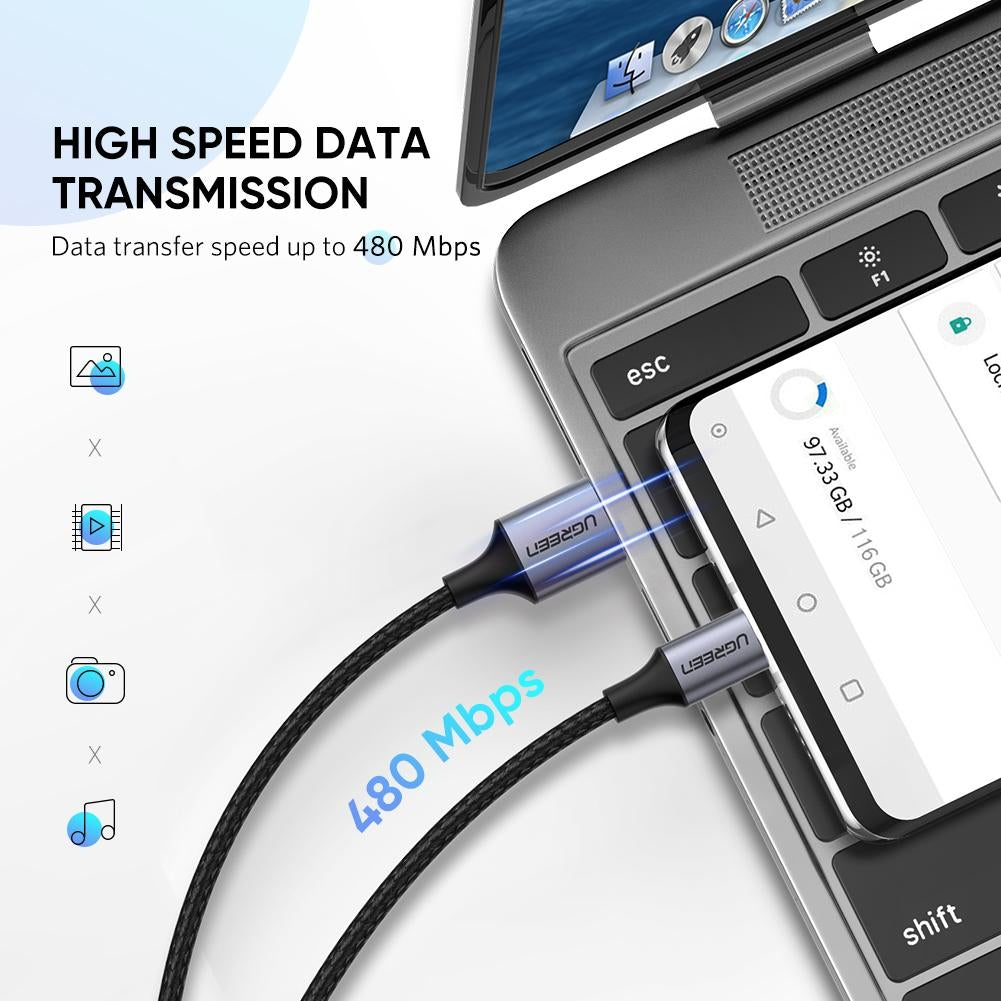 UGREEN 60408 USB A to C Quick Charging Cable