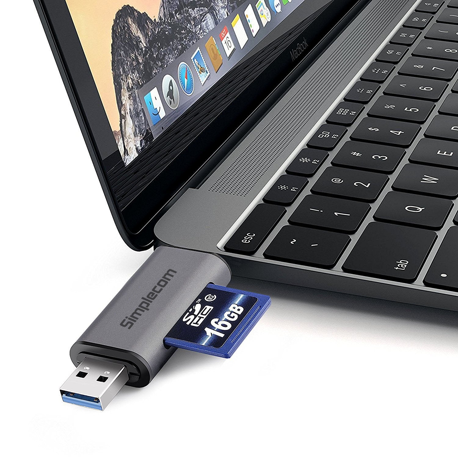 Simplecom CR402 SuperSpeed USB-C and USB-A SD/MicroSD Card Reader USB 3.2 Gen 1 (USB 3.0)