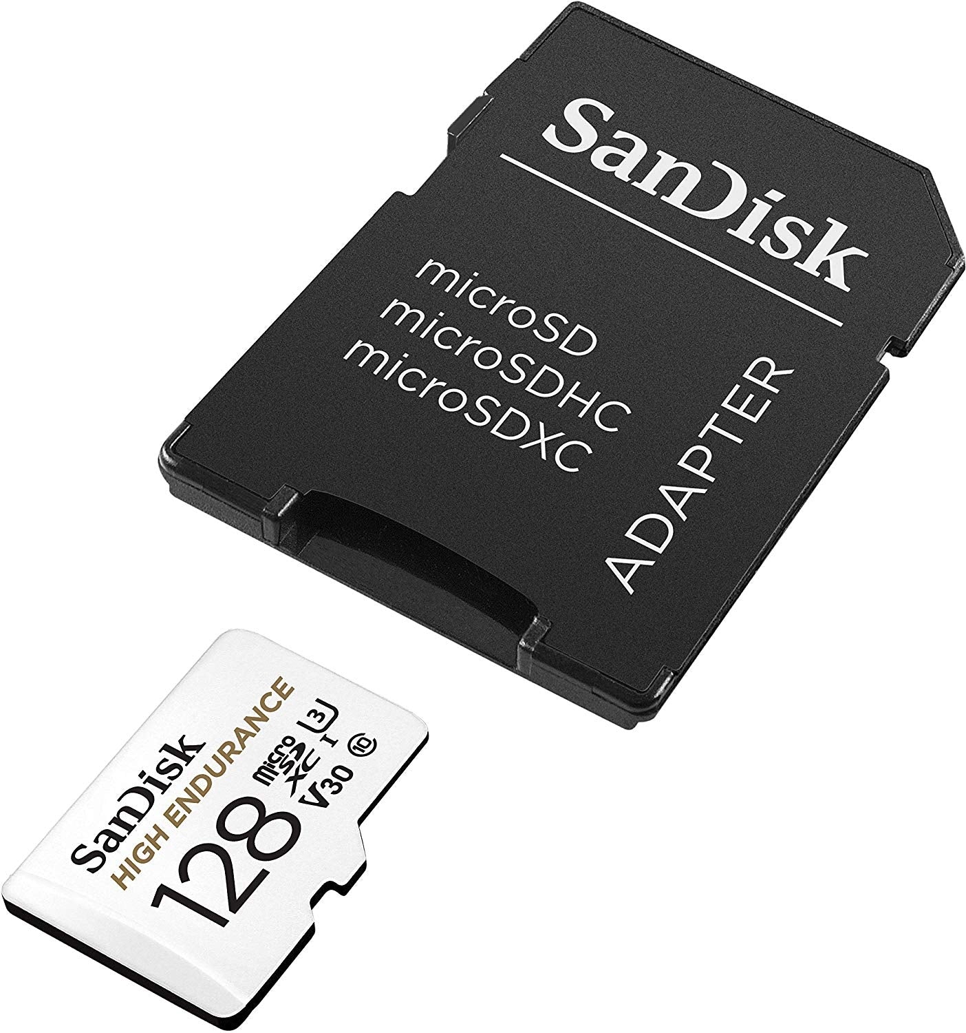 SANDISK HIGH ENDURANCE MICROSDHC CARD SQQNR 128G UHS-I C10 U3 V30 100MB/S R 40MB/S W SD ADAPTOR SDSQQNR-128G-GN6IA