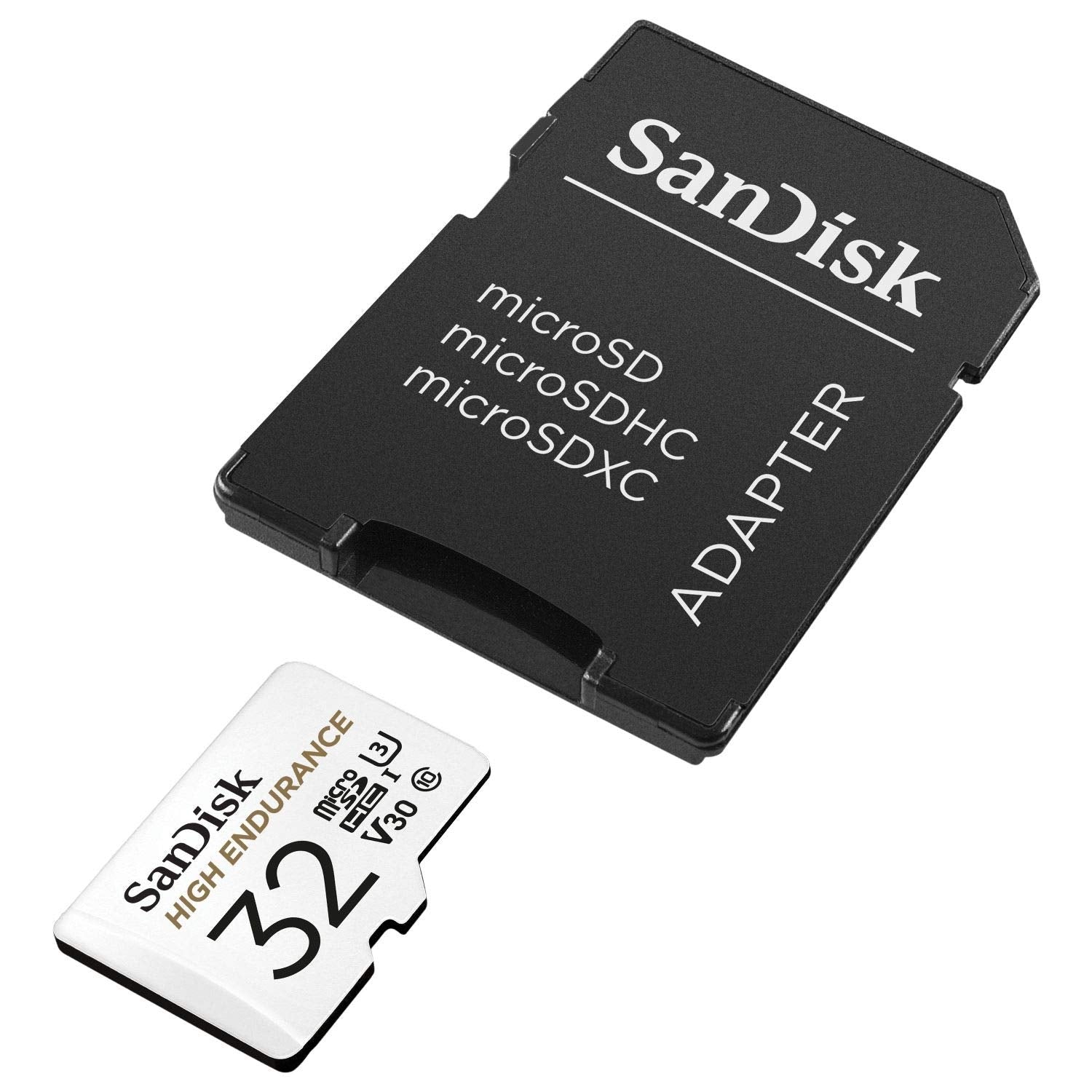 SANDISK HIGH ENDURANCE MICROSDHC CARD SQQNR 32G UHS-I C10 U3 V30 100MB/S R 40MB/S W SD ADAPTOR SDSQQNR-032G-GN6IA