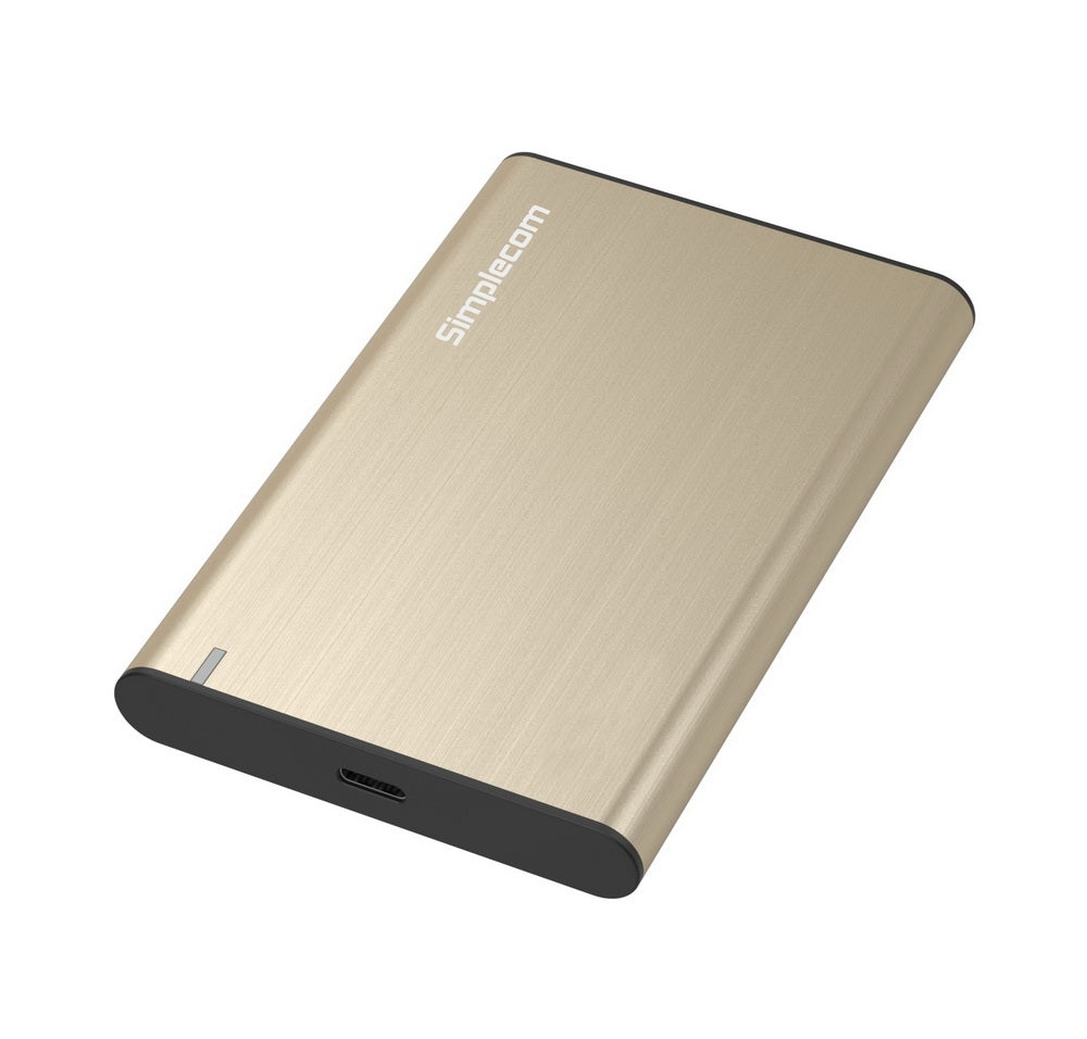 Simplecom SE221 Aluminium 2.5'' SATA HDD/SSD to USB 3.1 Enclosure Gold