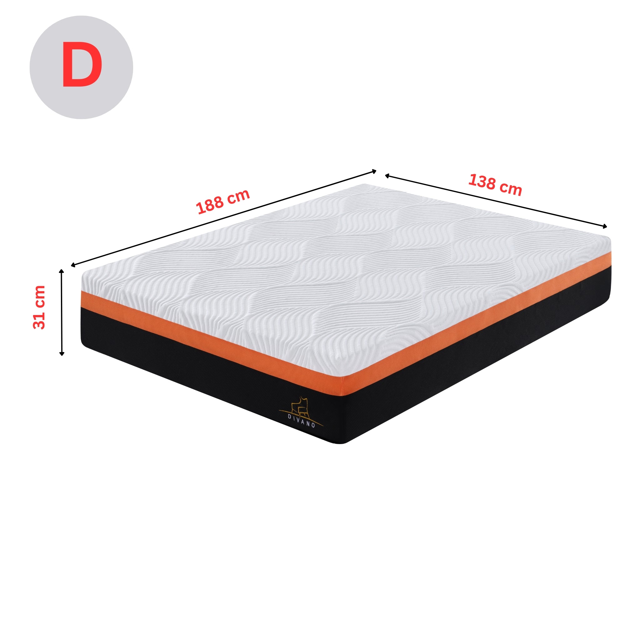 Heavenly Double Size Memory Foam Medium-Firm Feel 31cm Mattress