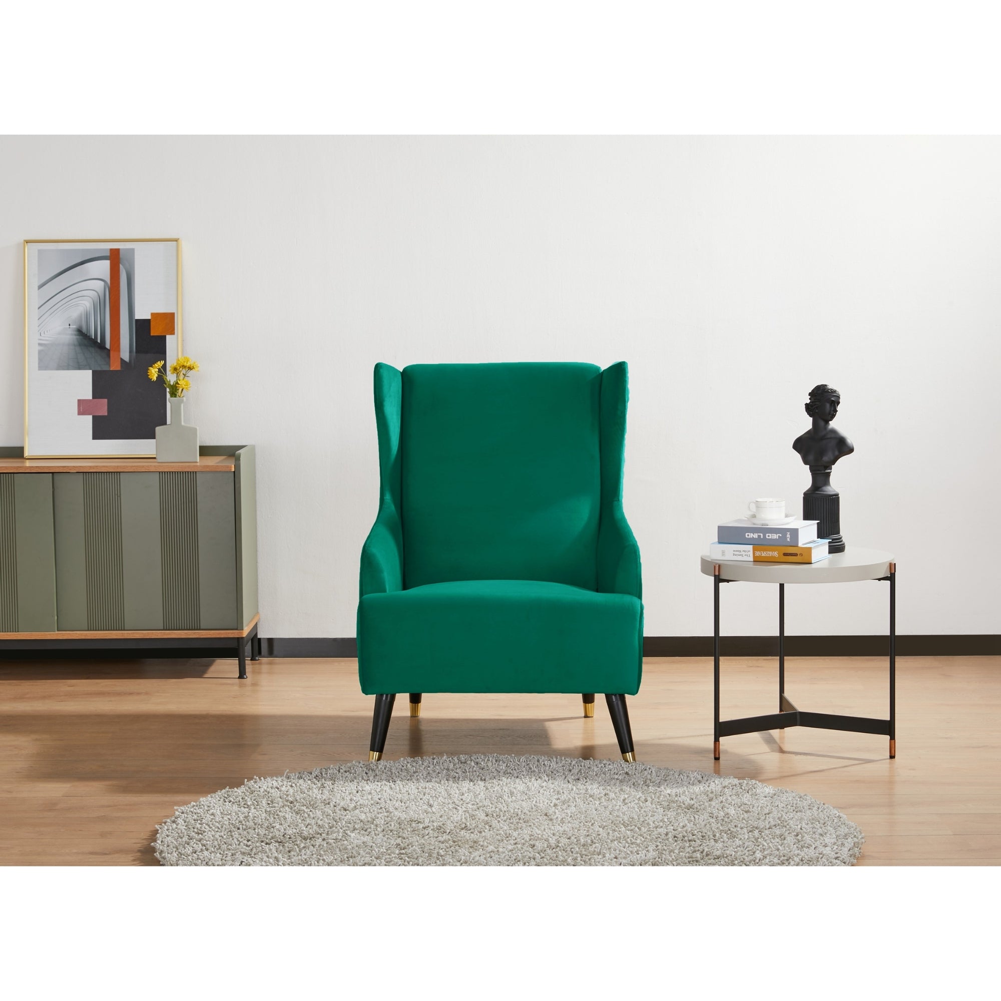 Sylvia Set of 2 Accent Sofa Arm Chair Fabric Uplholstered Lounge Couch - Green