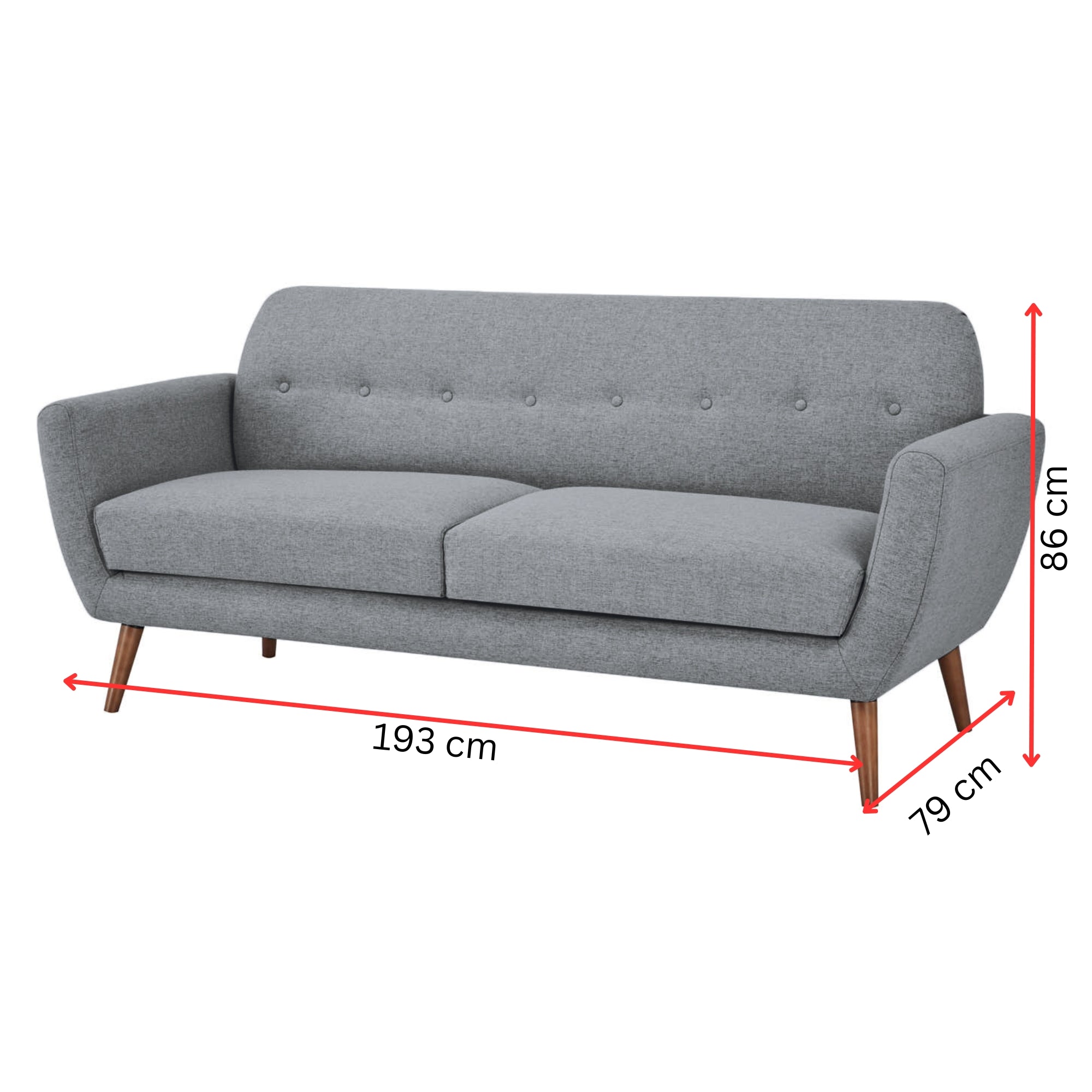 Lilliana 3 + 2 + 1 Seater Sofa Fabric Uplholstered Lounge Couch - Light Grey