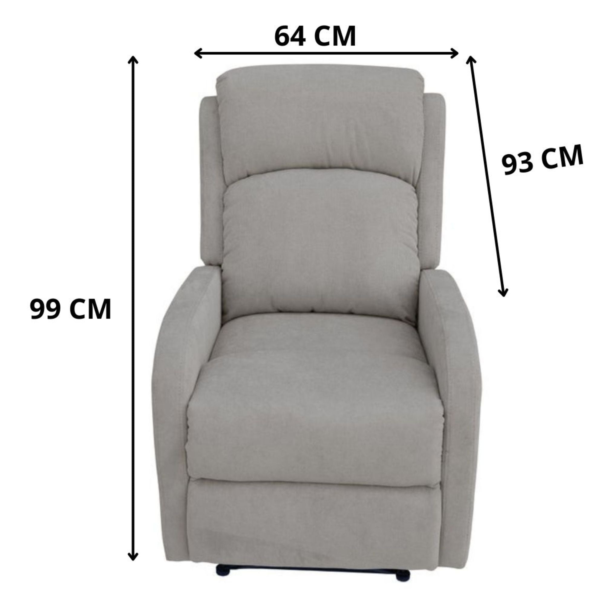 Maxcomfy Fabric Manual Recliner Lounge Arm Chair - Light Grey