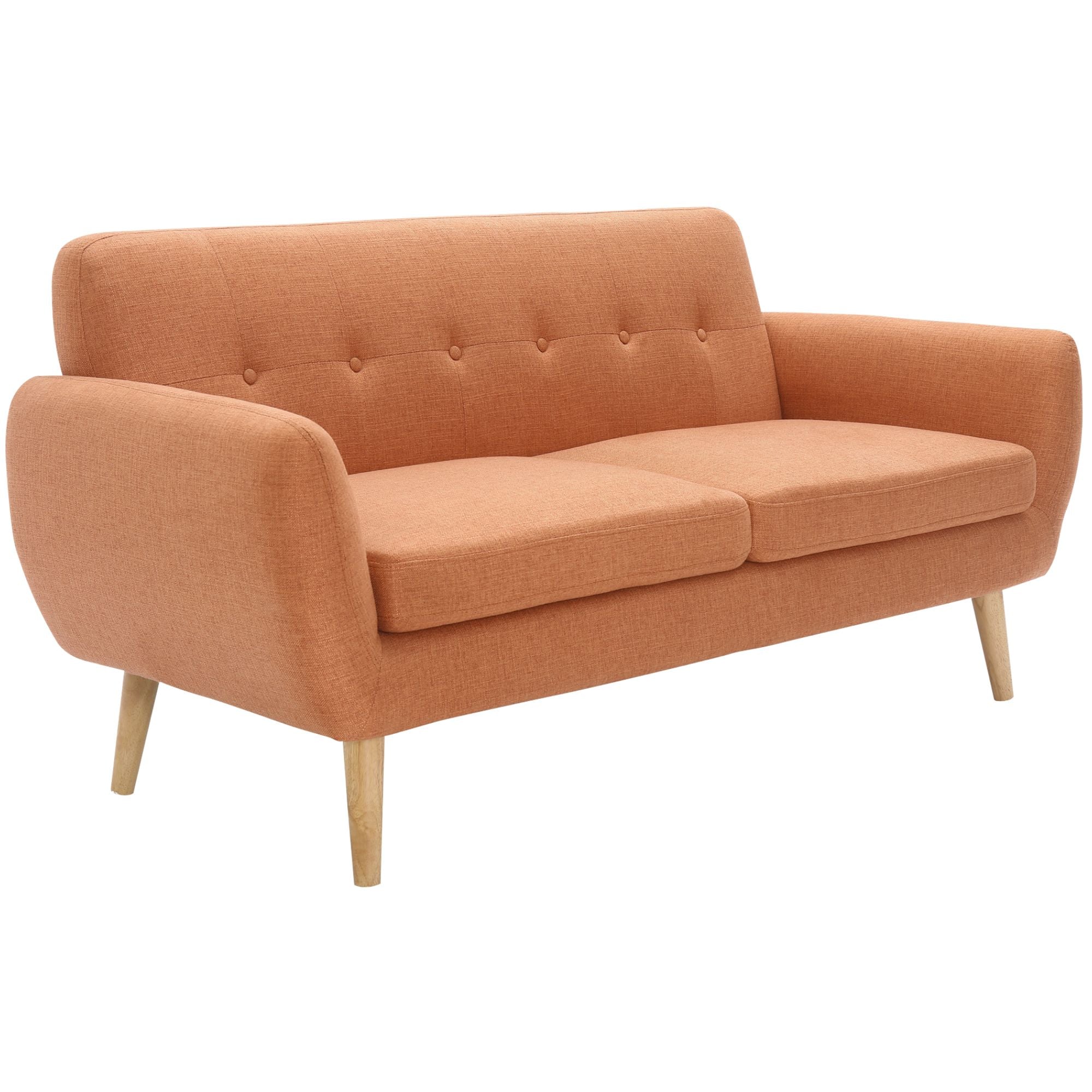 Dane 3 Seater Fabric Upholstered Sofa Lounge Couch - Orange