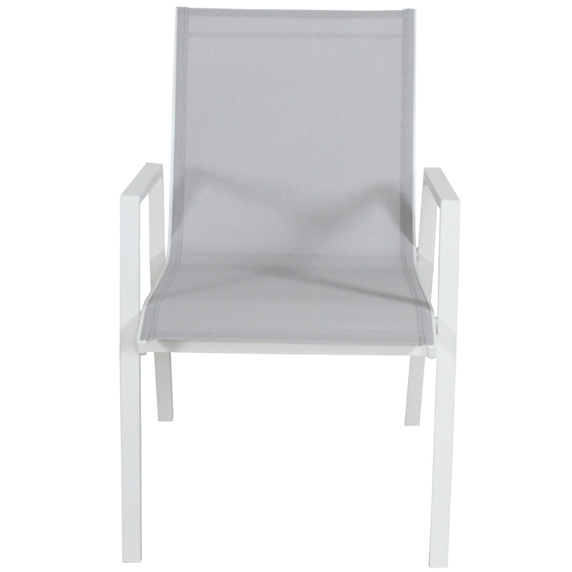 Iberia 2pc Set Aluminium Outdoor Dining Table Chair White