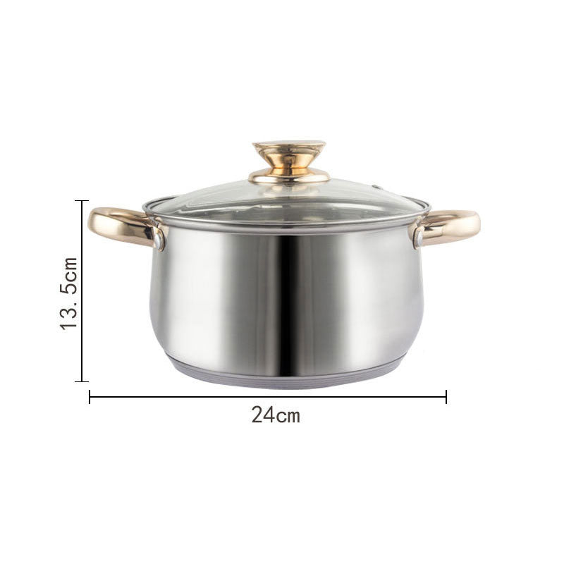 12Piece Cookware Set  Kitchen Stainless Steel Stock Pot Pan Sets Saucepan Casserole kettle