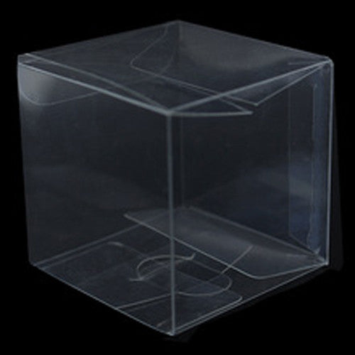 10 Piece Pack -PVC Clear See Through Plastic 15cm Square Cube Box - Large Bomboniere Product Exhibition Gift