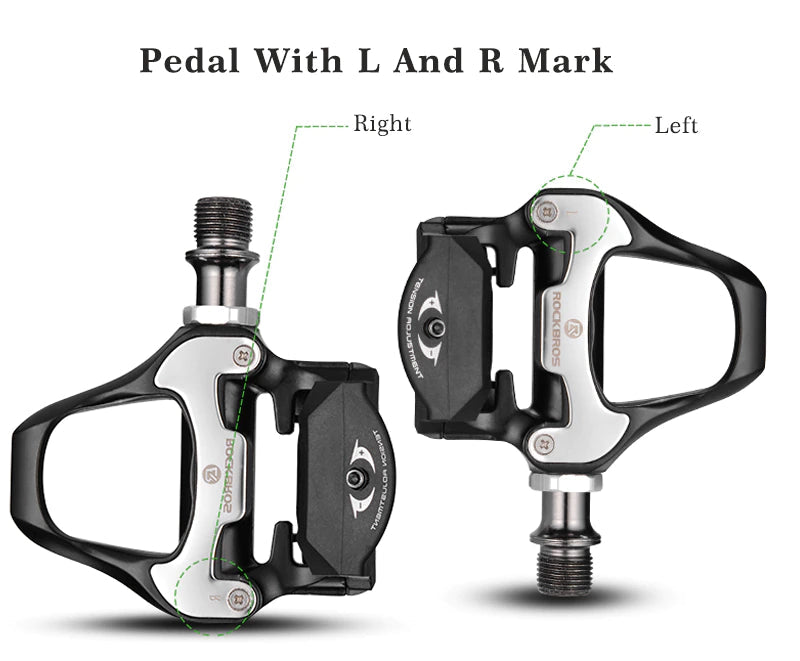 Self Lock Clip In Bike Pedals LOOK KEO Cleat MTB Road 700C Hybrid BMX - Rockbros Black