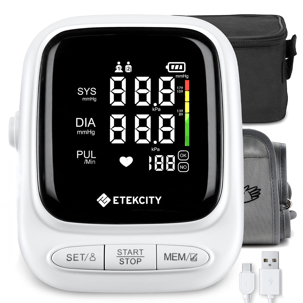 Etekcity Digital Body Weight Bathroom Scale - Black & Etekcity Smart Blood Pressure Monitor - White Bundle