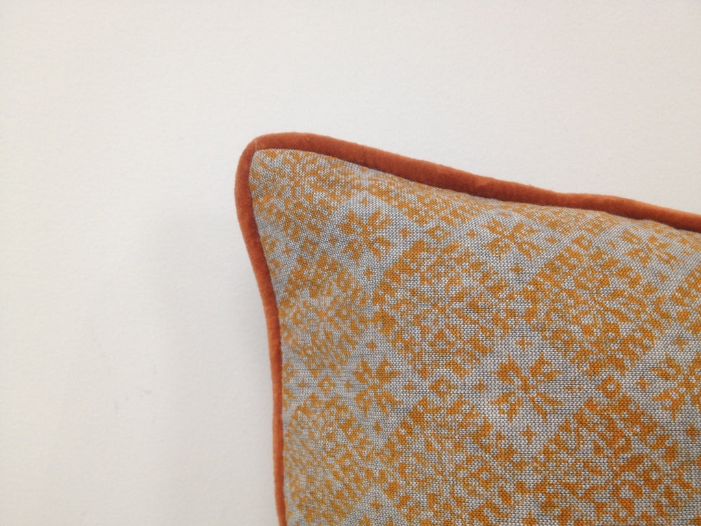 Azuk Orange & Grey Cushion Cover