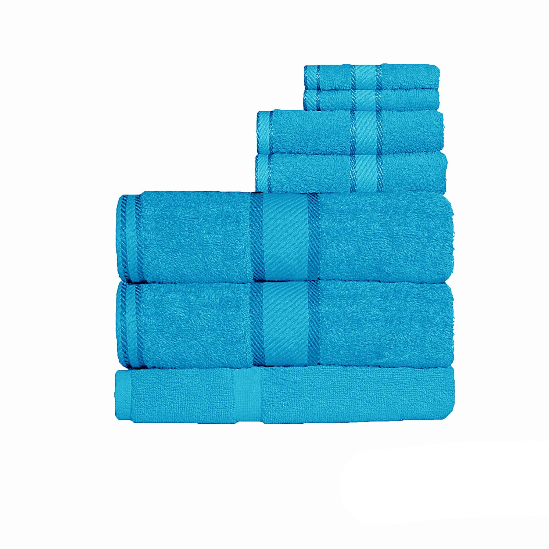 Kingtex 550gsm Cotton 7 Pce Bath Sheet Set Aqua