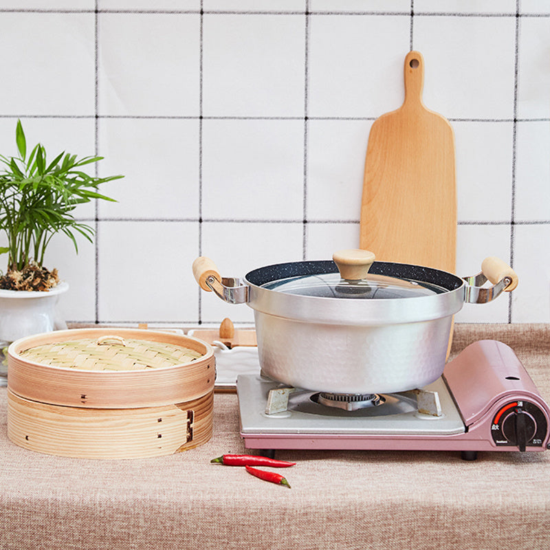 Justcook 20cm Non-stick Soup Pot With Bamboo Steamer and Lid JSHS-ZLTZ20-1