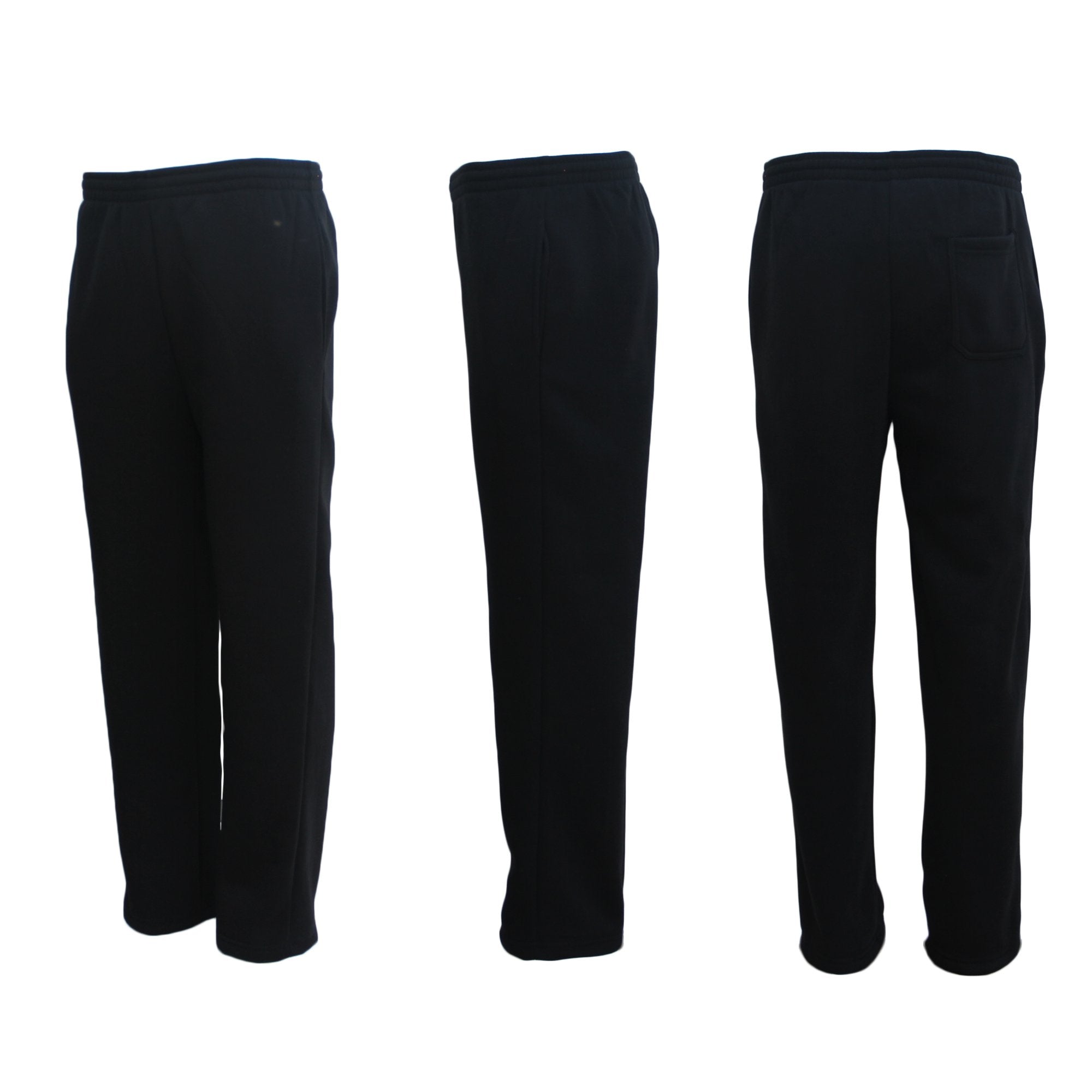 New Adult Mens Unisex Track Suit Fleece Lined Pants Sport Gym Work Casual Winter, Black, 4XL