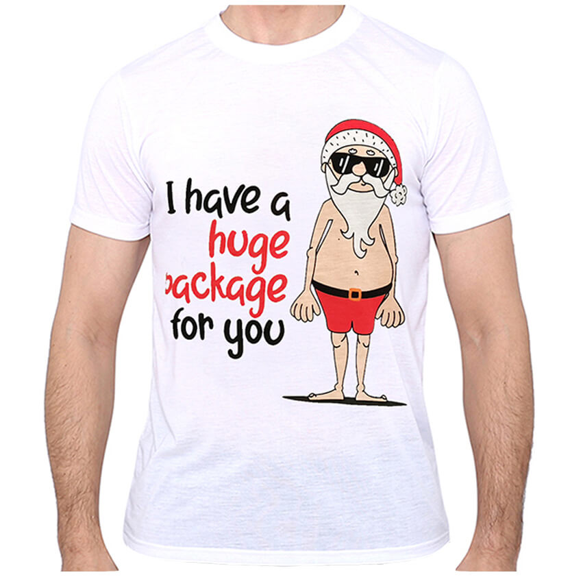 New Funny Adult Xmas Christmas T Shirt Tee Mens Womens 100% Cotton Jolly Ugly, I Have A Huge Package For You, L