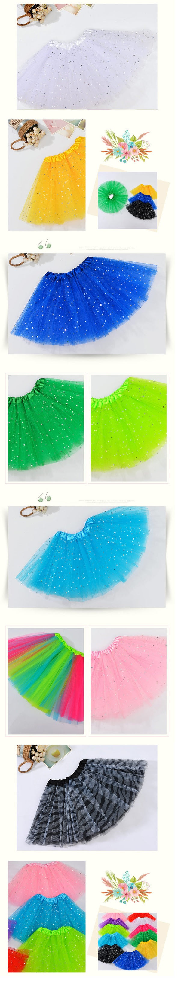 Sequin Tulle Tutu Skirt Ballet Kids Princess Dressup Party Baby Girls Dance Wear, White, Adults