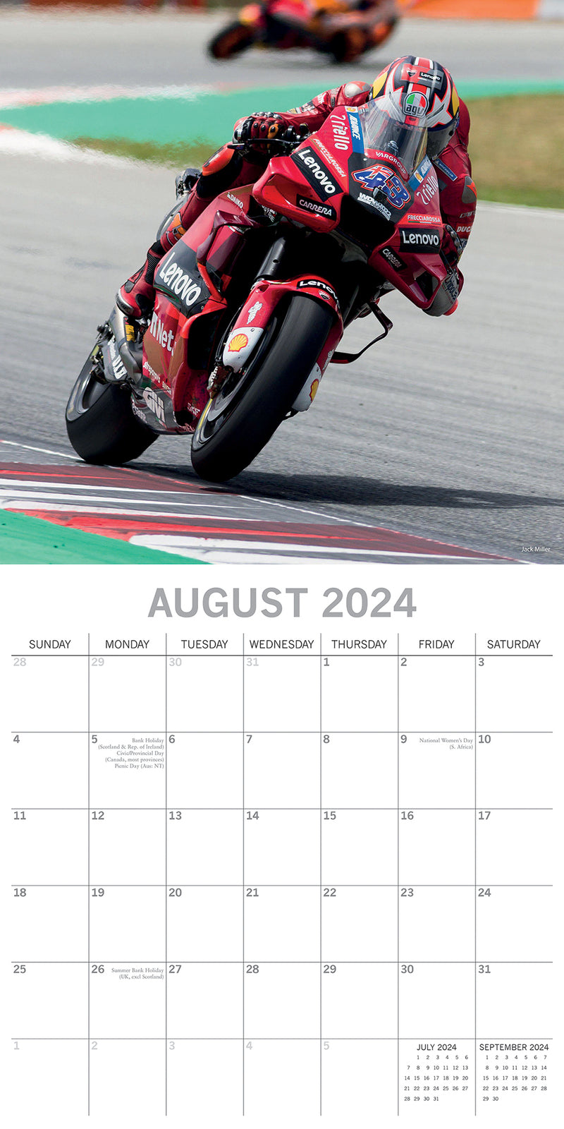 Super Bikes - 2024 Square Wall Calendar 16 Month Planner Christmas New Year Gift