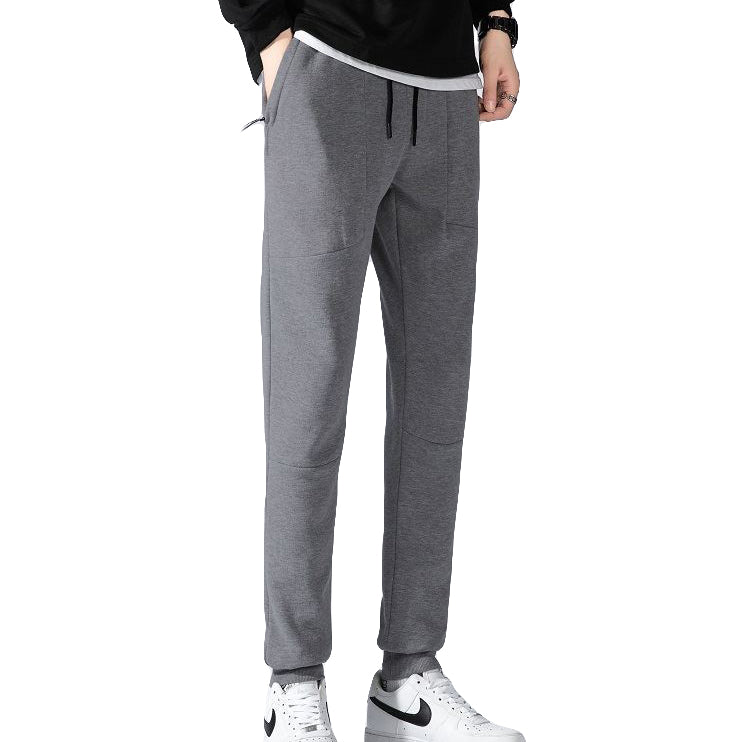 Men's Fleece Slim Trackpant Sport Joggers w Zipped Pockets Gym Casucal Trousers, Black, 2XL