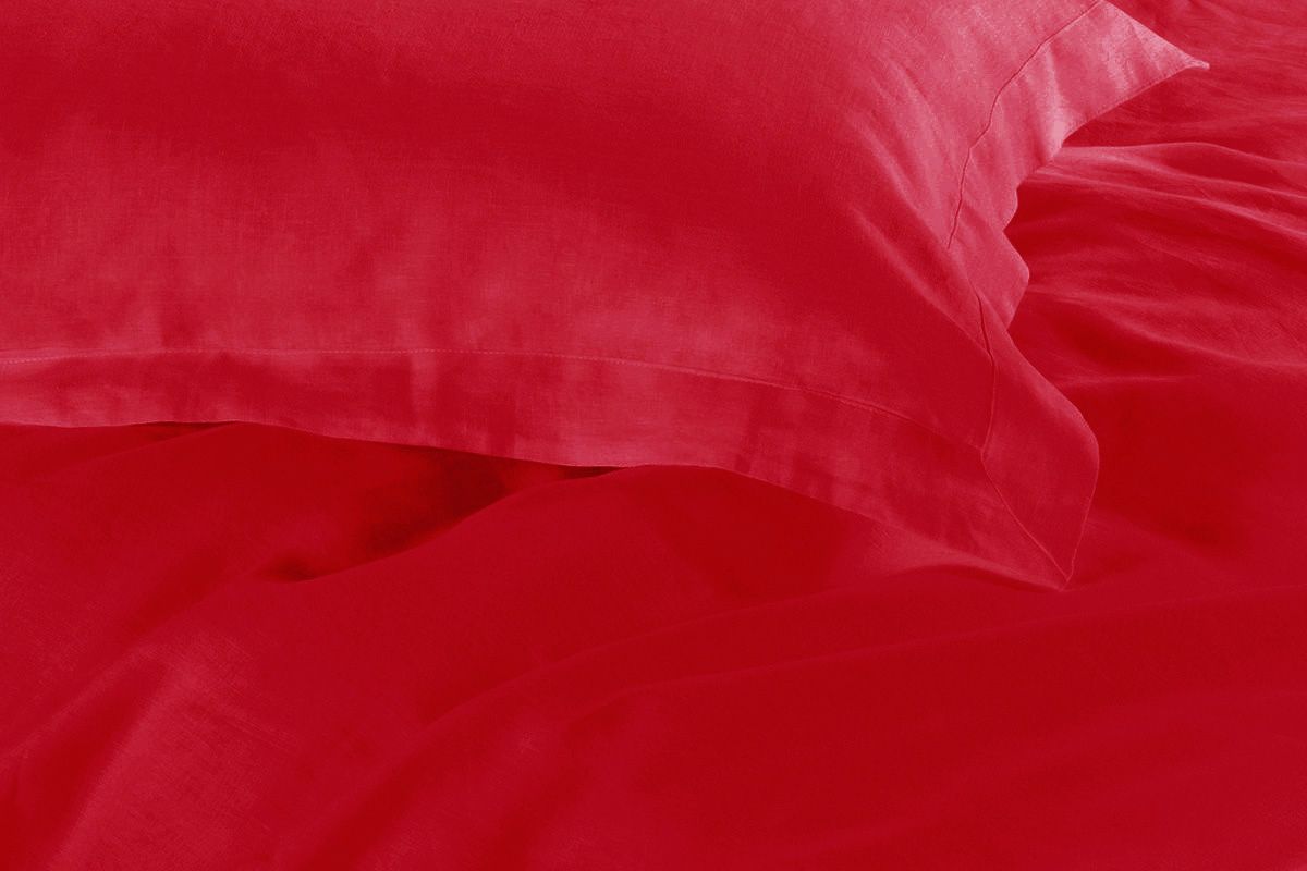 1000TC Tailored Double Size Red Duvet Quilt Cover Set